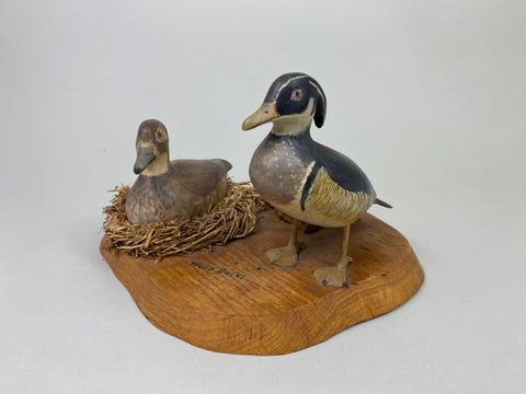 Clem Wilding Pair of Mini Wood Ducks (#8772)