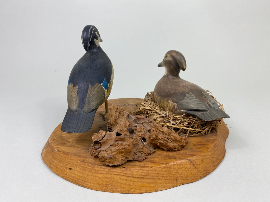 Clem Wilding Pair of Mini Wood Ducks (#8772) - Muddy Water Decoys
