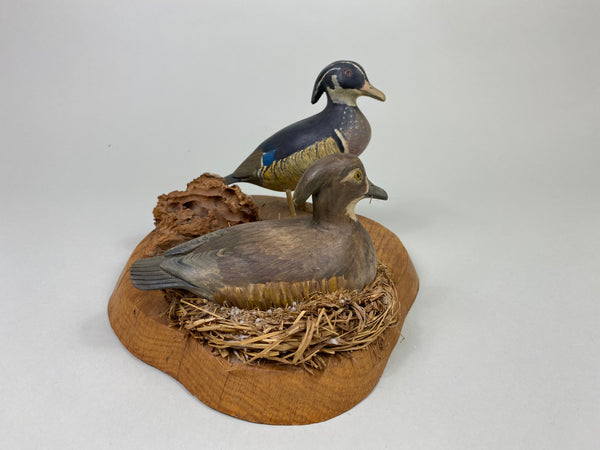 Clem Wilding Pair of Mini Wood Ducks (#8772)
