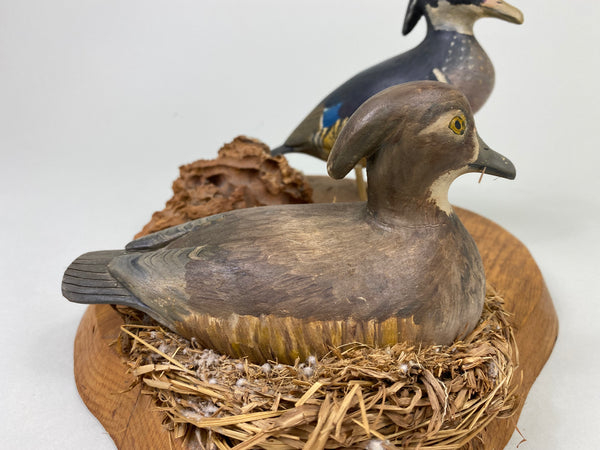 Clem Wilding Pair of Mini Wood Ducks (#8772)