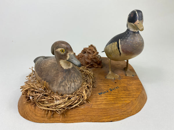 Clem Wilding Pair of Mini Wood Ducks (#8772)