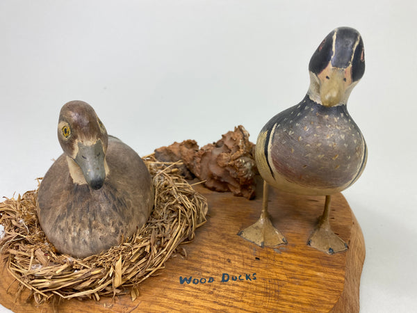 Clem Wilding Pair of Mini Wood Ducks (#8772)