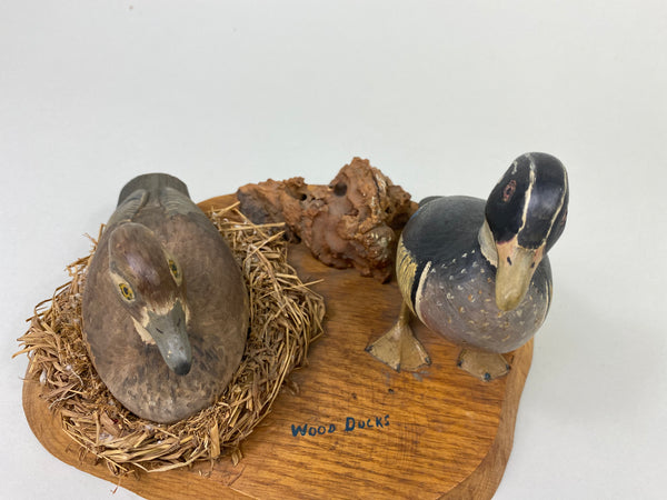 Clem Wilding Pair of Mini Wood Ducks (#8772)