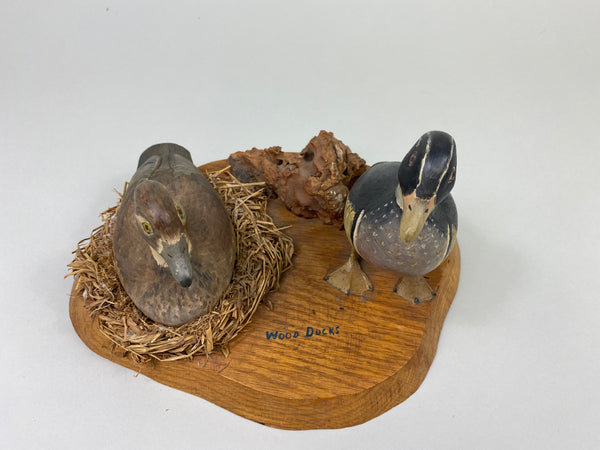 Clem Wilding Pair of Mini Wood Ducks (#8772)