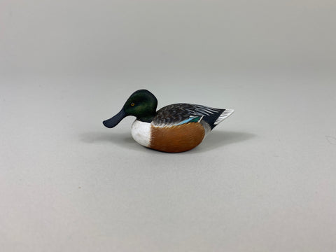 Chris Weaver Mini Carved Shoveler Drake (#9307A)