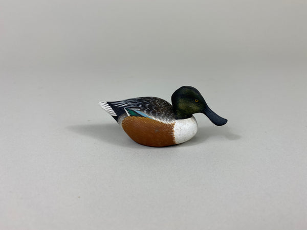 Chris Weaver Mini Carved Shoveler Drake (#9307A)