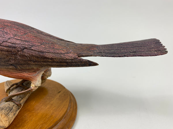 Hand Carved Robin on Wooden Base (#9335)