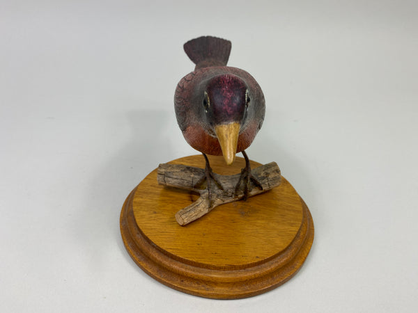 Hand Carved Robin on Wooden Base (#9335)