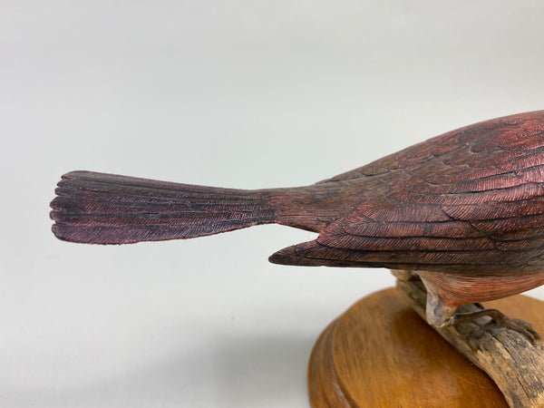Hand Carved Robin on Wooden Base (#9335)