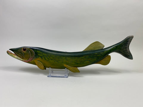 Unknown Hand Carved Northern Pike Wall Hanging (#9346)