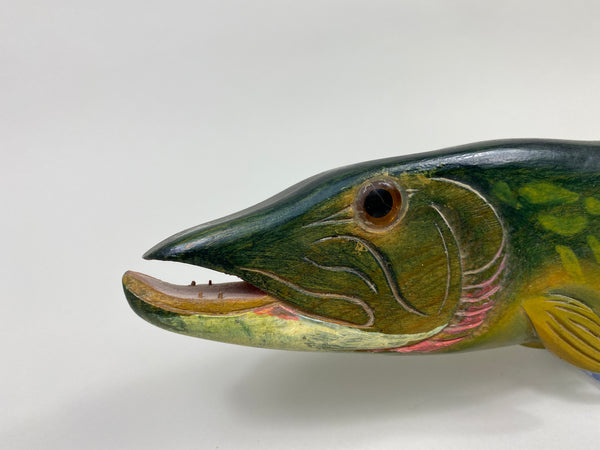 Unknown Hand Carved Northern Pike Wall Hanging (#9346)