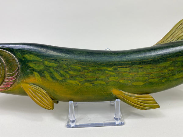 Unknown Hand Carved Northern Pike Wall Hanging (#9346)