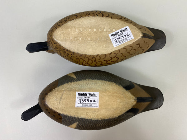 Pair of Virgil Lashbrook Green-Wing Teal (#9353)