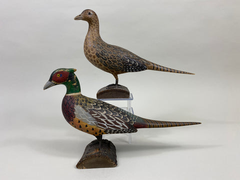 Pair of Third Size Standing Pheasants (#9629)