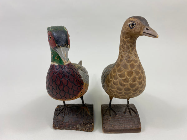 Pair of Third Size Standing Pheasants (#9629)
