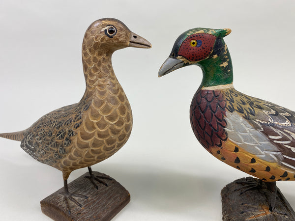 Pair of Third Size Standing Pheasants (#9629)