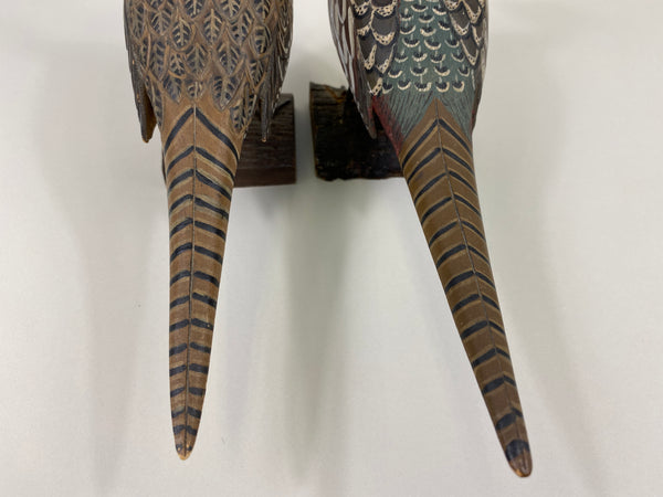 Pair of Third Size Standing Pheasants (#9629)