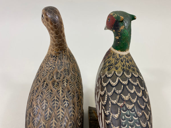 Pair of Third Size Standing Pheasants (#9629)