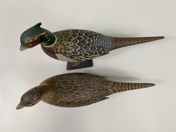 Pair of Third Size Standing Pheasants (#9629)