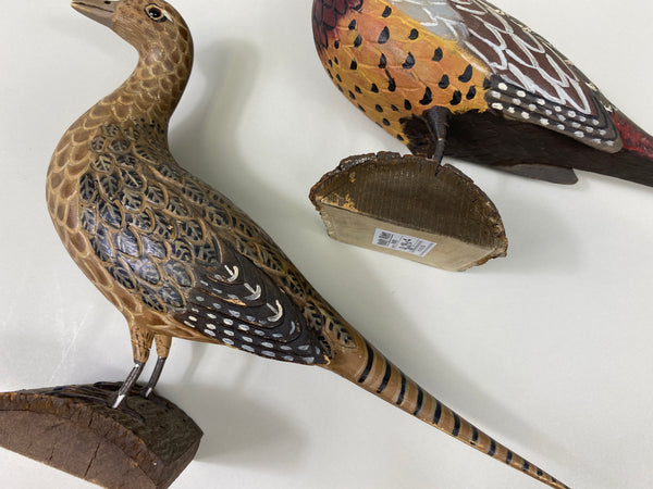 Pair of Third Size Standing Pheasants (#9629)