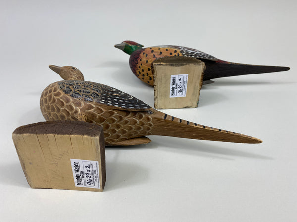 Pair of Third Size Standing Pheasants (#9629)