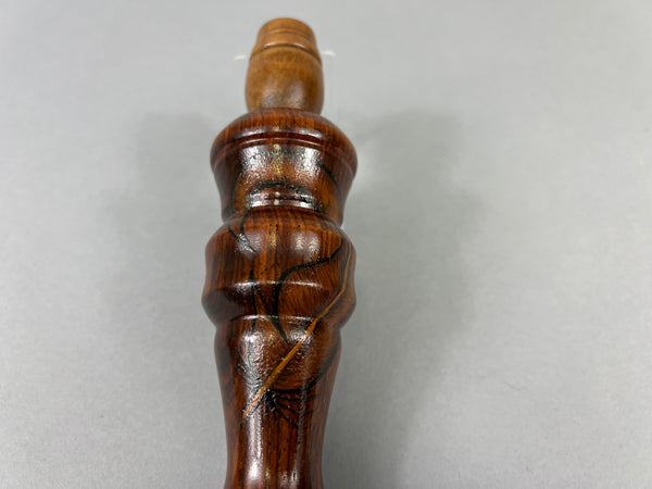 Hand Carved Goose Call with Unique Designed Feather on Barrel (#JB57)
