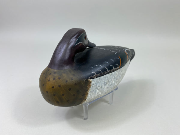Randy Mayer Preening Green Wing Teal Drake, Perdew Style (#9844)