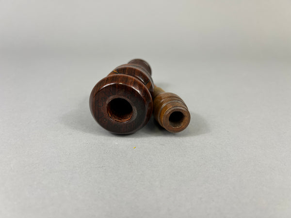 Hand Carved Goose Call with Unique Designed Feather on Barrel (#JB57)