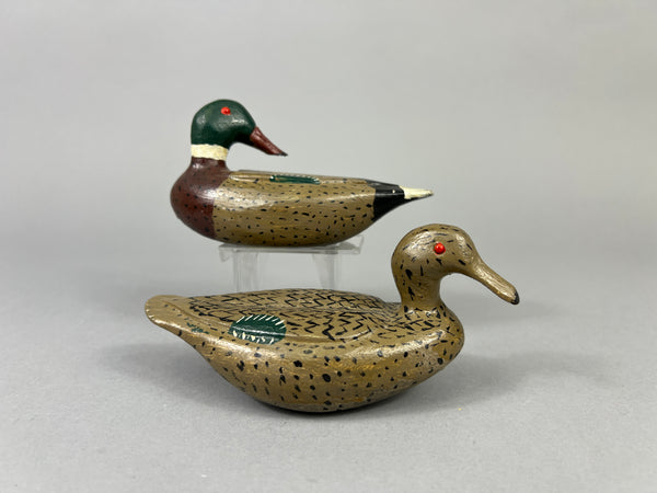 Pair of Miniature Mallards by Unknown Carver (#4840)