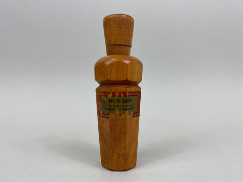 Oscar Quam Hexagon Wooden Duck Call with Worn Label (#BB15)