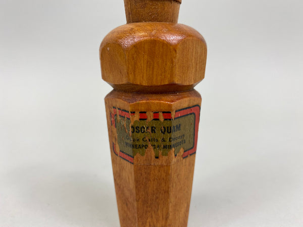 Oscar Quam Hexagon Wooden Duck Call with Worn Label (#BB15)