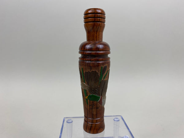 Earl Fox Hand Carved Duck Call with Mallards (#BB18)
