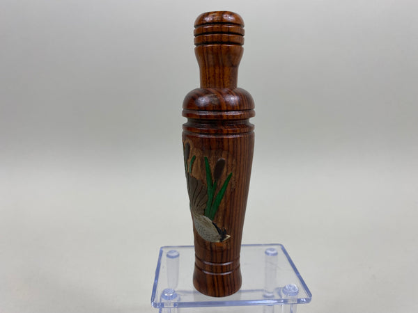 Earl Fox Hand Carved Duck Call with Mallards (#BB18)