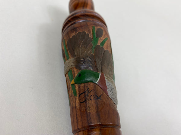 Earl Fox Hand Carved Duck Call with Mallards (#BB18)