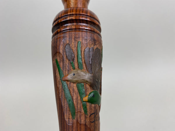 Earl Fox Hand Carved Duck Call with Mallards (#BB18)