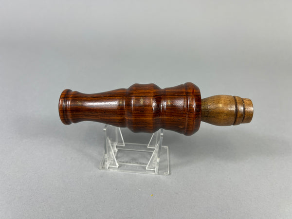 Hand Carved Goose Call with Unique Designed Feather on Barrel (#JB57)