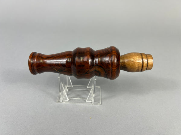 Hand Carved Goose Call with Unique Designed Feather on Barrel (#JB57)