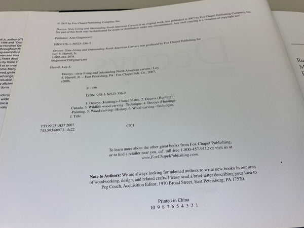 Decoys Sixty Living and Outstanding North American Carvers by Loy S. Harrell, Jr.