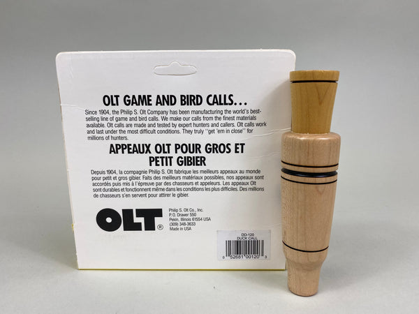 P.S. Olt Model DD-120 Double Reed Duck Call, Original Box & Paperwork (#M24)