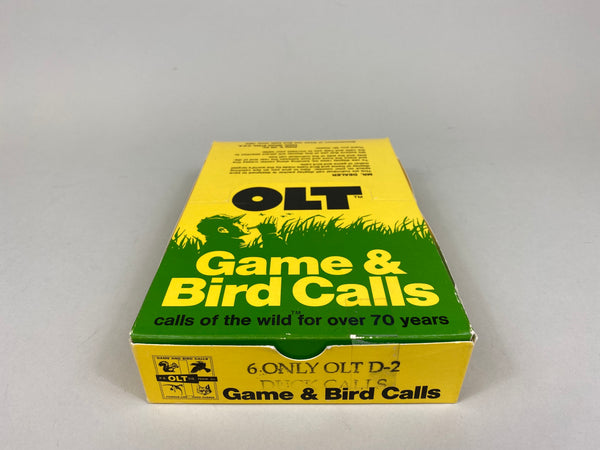 Lot of 6 PS Olt D-2 Duck Calls, Gold Letters, Display Case, Original Boxes, Near Mint (#M25)