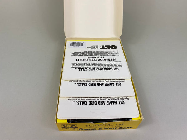 Lot of 6 PS Olt D-2 Duck Calls, Gold Letters, Display Case, Original Boxes, Near Mint (#M25)