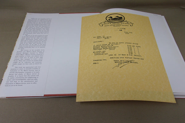 Mason Decoys a Hillcrest Publication Hard Cover Book