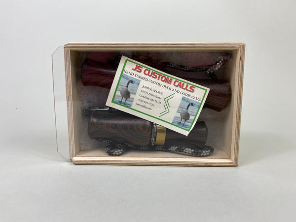 JS Custom Calls- Duck and Goose Call Set in Original Wooden Box (#P121)