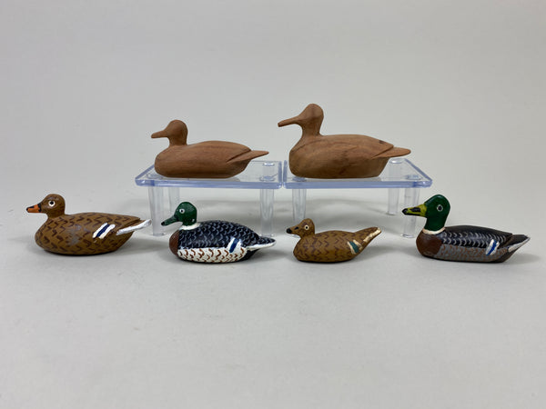 6 Miniature Huck Brown Duck Carvings (#P209)