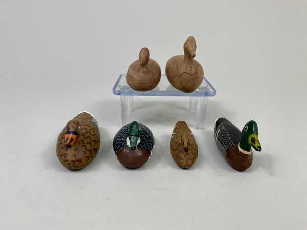 6 Miniature Huck Brown Duck Carvings (#P209)
