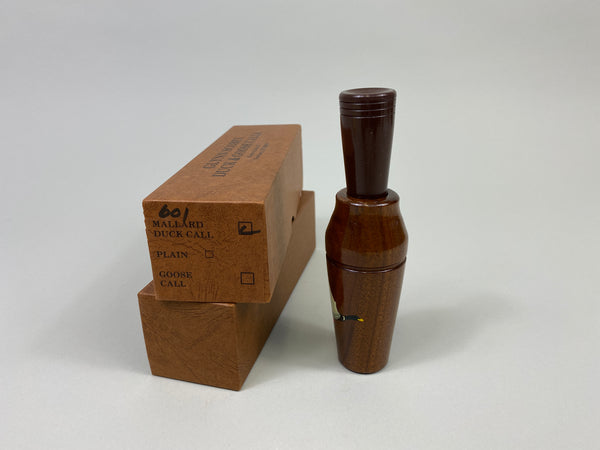 Glynn Scobey Duck Call with Painted Flying Mallard, box and paperwork (#P222)