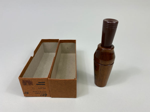 Glynn Scobey Duck Call with Painted Flying Mallard, box and paperwork (#P222)