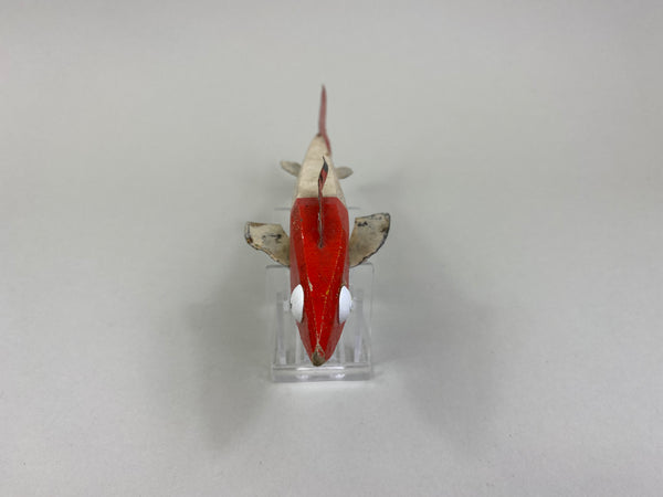 Unknown Red and White Fish Spearing Decoy (#P28)