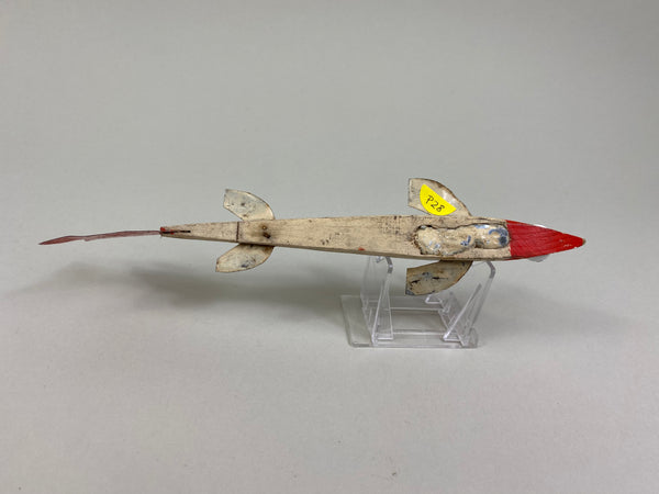 Unknown Red and White Fish Spearing Decoy (#P28)