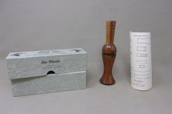 Ken Martin Goose call pre-label, in box with paperwork (#T120)